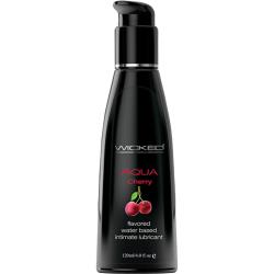 Wicked Aqua Flavored Water Based Intimate Lubricant, 4 fl.oz (120 mL), Cherry