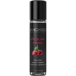 Wicked Aqua Flavored Water Based Intimate Lubricant, 1 fl.oz (30 mL), Cherry