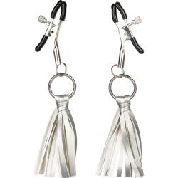 Nipple Play Padded Tassel Clamps, 2.25 Inch, Silver
