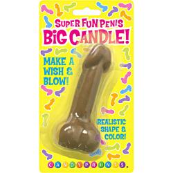 Super Fun Big Penis Party Candle, 4 Inch, Ebony