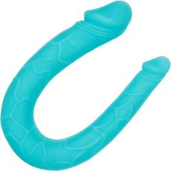 CalExotics Silicone U-Shaped AC/DC Double Dong, 12 Inch, Teal