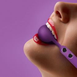 Ouch! Silicone Ball Gag, One Size, Purple