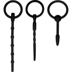 Ouch! Urethral Sounding Silicone Plug Set, Black
