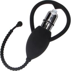 Ouch! Urethral Sounding Plug with Vibrating Bullet, 4.75 Inch, Black