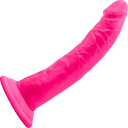 Neo Elite Dual Density Tapered Silicone Cock, 7.5 Inch, Neon Pink