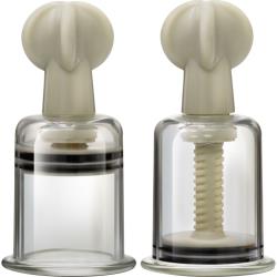 Temptasia Clit and Nipple Large Twist Suckers Set of 2, Clear