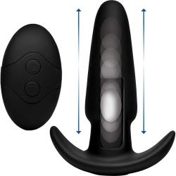 Kinetic Thumping 7X Anal Plug with Remote Control, 5.25 Inch by 1.6 inch, Black