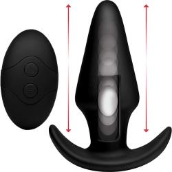 Kinetic Thumping 7X Anal Plug with Remote Control, 5.25 Inch by 1.8 inch , Black