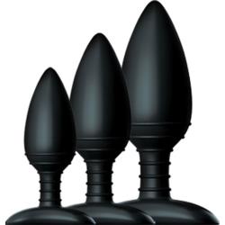 Nexus Butt Plug Trio Kit with 3 Silicone Plugs, Black