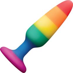 Colours Silicone Pleasure Plug, 4.25 Inch, Rainbow