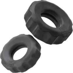 Hunkyjunk COG 2 Pack Silicone Cockrings, Tar/Stone