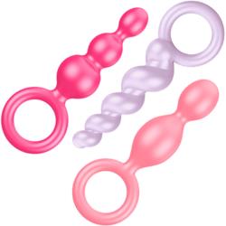 Satisfyer Silicone Anal Plug 3 Piece Set, 5.5 Inch, Associated Colors
