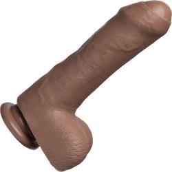 The D Uncut D Firmskyn Dildo with Balls, 7 Inch, Caramel