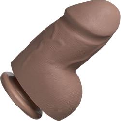 The D Fat D Firmskyn Dildo with Balls, 6 Inch, Caramel