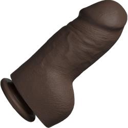 The D Fat D Firmskyn Dildo with Balls, 8 Inch, Chocolate