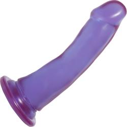 Doc Johnson Crystal Jellies Slim Phallic Dong, 6.5 Inch, Purple