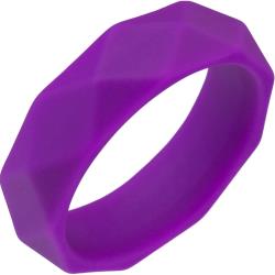 Wellness Geo Silicone Cock Ring, 1.75 Inch, Purple