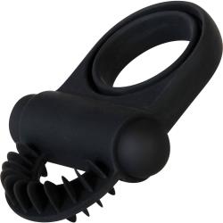 Bell Ringer Vibrating Cock Ring with Ball Strap, Black