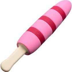 10X Popsicle Silicone Ticklin Vibrator, 8.5 Inch, Pink