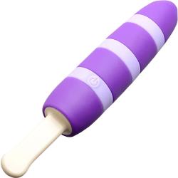 10X Popsicle Silicone Pleasin Vibrator, 8.5 Inch, Purple