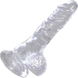 King Cock Clear Cock with Balls, 4 Inch, Clear