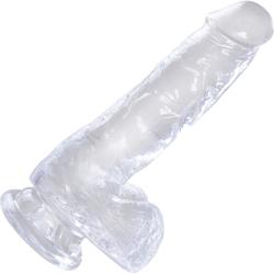 King Cock Clear Cock with Balls, 6 Inch, Clear
