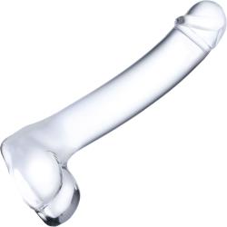 glas Realistic Curved G-Spot Glass Dildo, 7 Inch, Clear