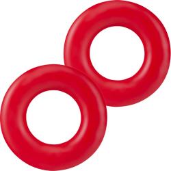 Stay Hard Donut 2 Cock Rings Set, Red