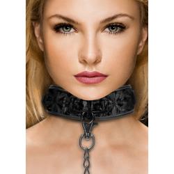Ouch! Luxury Collar with Leash, Black