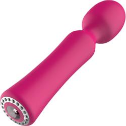 Discretion Wand Pearl Vibrator with Diamond Feature Bottom, 7.87 Inch, Pink