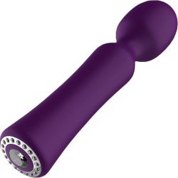 Discretion Wand Pearl Vibrator with Diamond Feature Bottom, 7.87 Inch, Purple