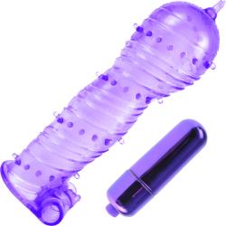 Classix Textured Sleeve and Bullet Penis Enhancer, 5.5 Inch, Purple