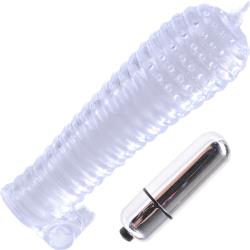 Classix Textured Sleeve and Bullet Penis Enhancer, 5.5 Inch, Clear