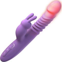 Fantasy for Her Thrusting Silicone Rabbit Vibrator, 9.5 Inch, Purple