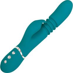 Adam and Eve Eve`s Rechargeable Thrusting Rabbit Vibrator, 9 Inch, Green