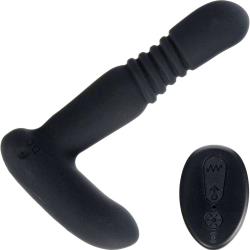 Under Control Silicone Thrusting Anal Plug with Remote Control, 6.25 Inch, Black