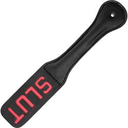 Ouch! SLUT Faux Leather Paddle, 12.5 Inch, Black