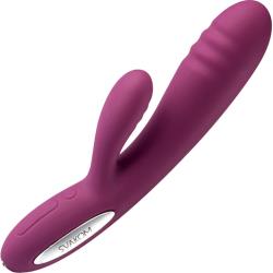 Svakom Adonis Ultra Soft Ribbed Warming Vibrator, 7.87 Inch, Violet