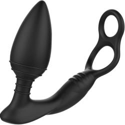 Nexus Simul8 Vibrating Butt Plug with Erection Double Ring, 4 Inch, Black