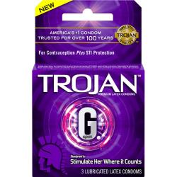 Trojan G-Spot Lubricated Latex Condoms, 3 Pack