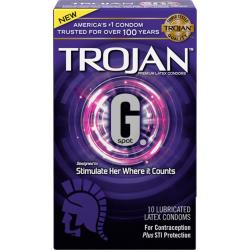 Trojan G-Spot Lubricated Latex Condoms, 10 Pack