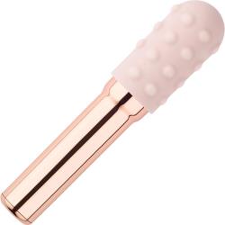 Le Wand Grand Rechargeable Bullet with Silicone Textured Sleeve and Ring, Rose Gold