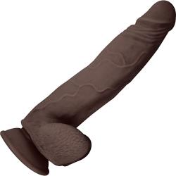 Realcocks No 6 Dual Layered Curved Bendable Dildo, 8 Inch, Dark Brown