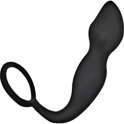 Anal-Ese Collection Silicone Buttplug Cockring, 4.5 Inch, Black