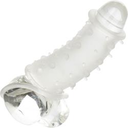 Sensation Enhancer Open-End Beaded Penis Sleeve, 4.5 Inch, Clear