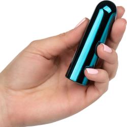 Glam 10 Functions Rechargeable Vibrating Bullet, 3.5 Inch, Blue