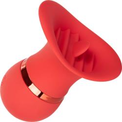 French Kiss Charmer Vibrating Silicone Flickering Teaser, 3.5 Inch, Red