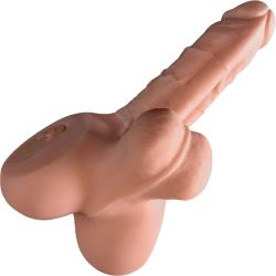 PDX Male Dirty Talk Interactive Fuck My Cock Vibrating Anal Stroker, 10.75 Inch, Flesh