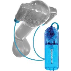 Classix Dual Vibrating Head Teaser, Clear/Blue