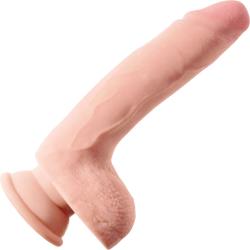 King Cock Plus Triple Density Ballsy Dildo with Suction Cup, 9 Inch, Vanilla